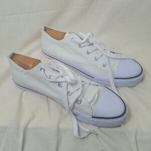 Men's AIR WALK Canvas Athletic Shoes, White, Size 13